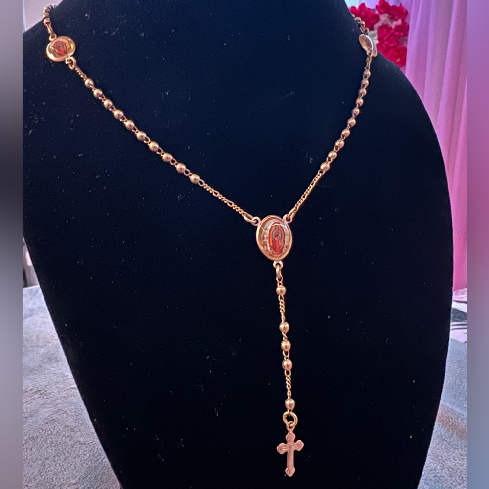 Gold Rosary Necklace